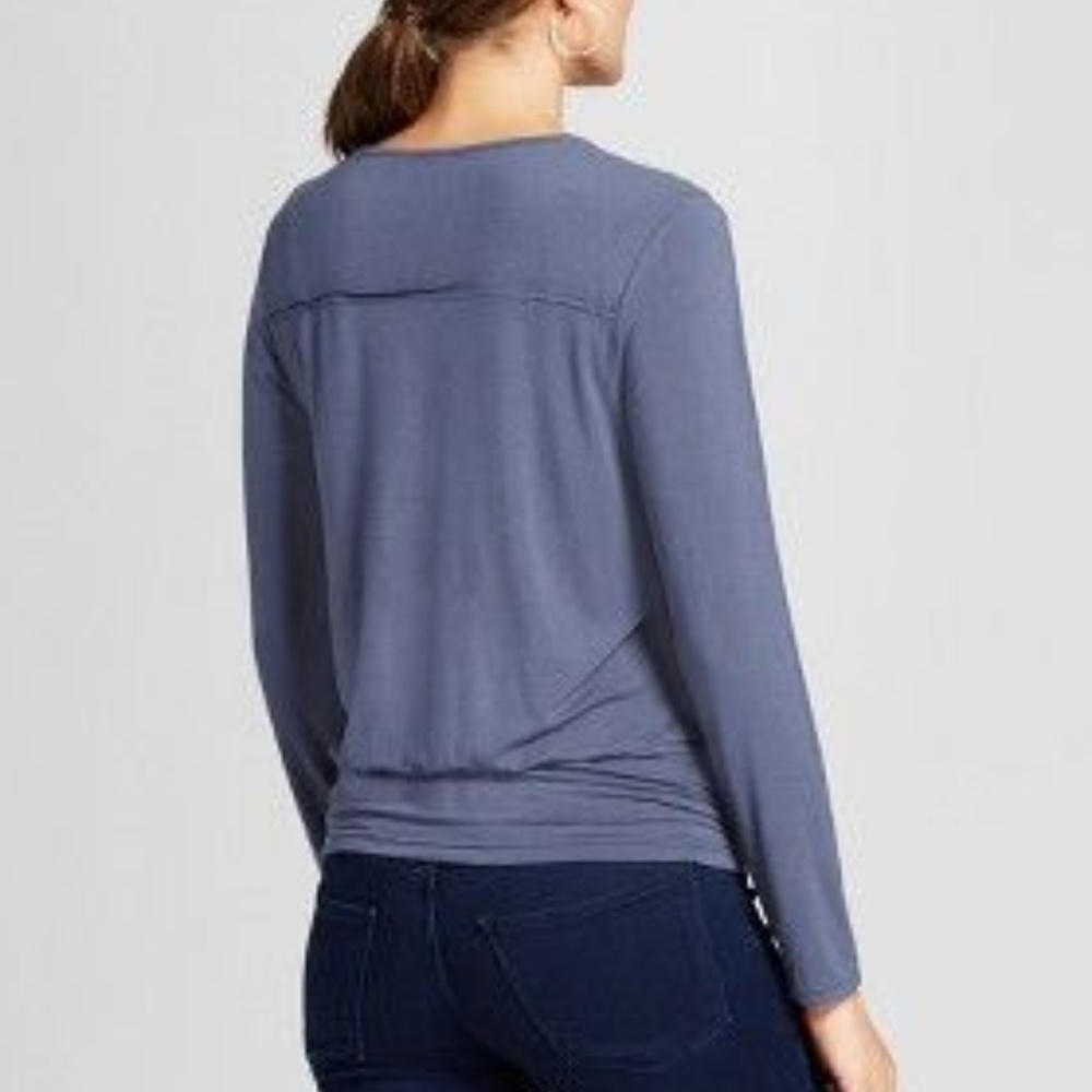 New KNOX ROSE Embroidered V-Neck Banded Top [D4] - Picture 8 of 8
